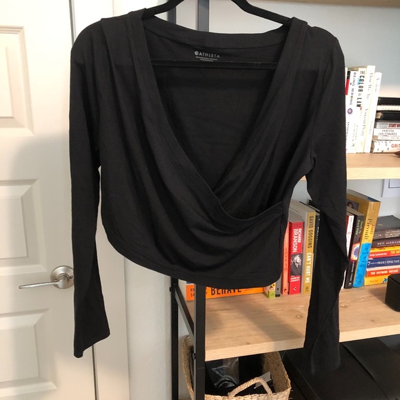 Athlete Criss Cross Crop Wrap Top - Picture 1 of 5